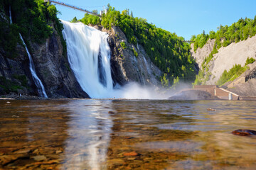 Naklejka premium Majestic Montmorency Falls: Natural Wonder of Quebec, Canada