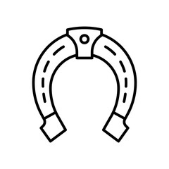 Horseshoe Icon for Good Luck Symbols, Equestrian Themes, and Cultural Traditions Illustrations