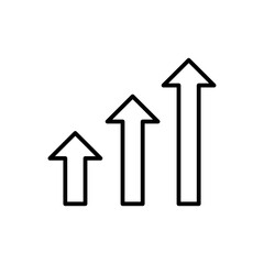 Growth Arrow Bars Icon for Business Analytics, Financial Growth, and Market Trends Graphics
