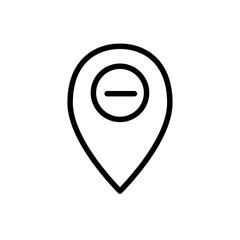 Remove Pin Mark Icon for Map Navigation, Location Tracking, and Digital Interfaces Illustrations