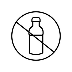 No Plastic Bottle Icon for Environmental Awareness, Anti-Plastic Campaigns, and Sustainability Graphics