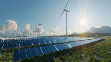 The solar and wind farm