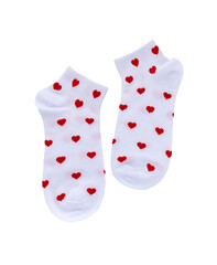 Socks with pattern on white