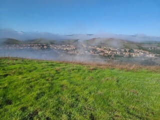 A foggy winter morning in the San Ramon valley, California