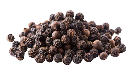 Obraz premium A close-up shot of a pile of black peppercorns. The peppercorns are arranged in a random pattern.
