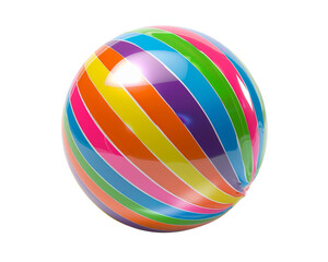 A colorful, striped sphere with a glossy finish, reflecting light.  A playful and vibrant image perfect for backgrounds, textures, or design elements.