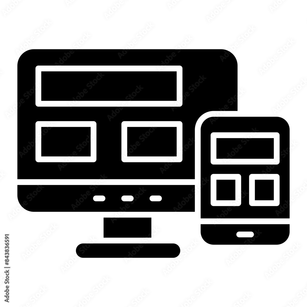 Wall mural trendy design icon of web design