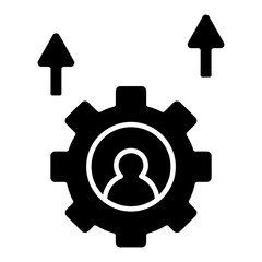 Avatar with gear showing concept of employee setting icon