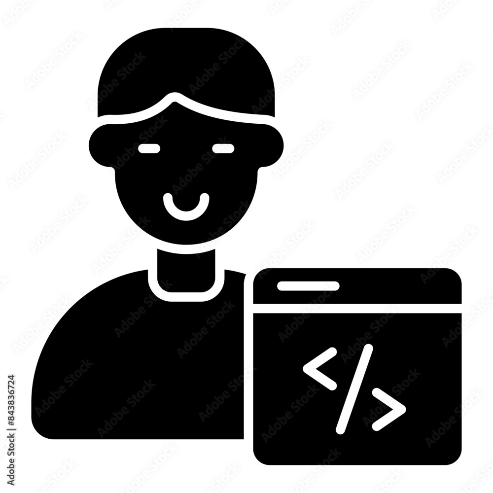 Canvas Prints premium download icon of programmer