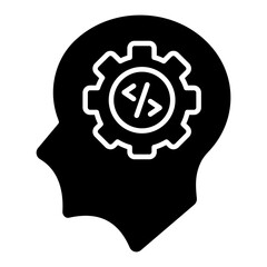 A flat design icon of mind development 