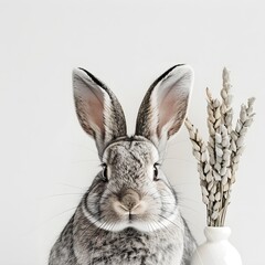 Obraz premium Rabbit isolated on white generative Ai 