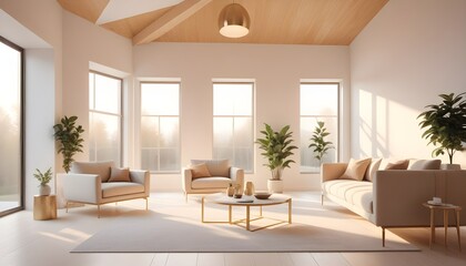 white and gold theme modern interior