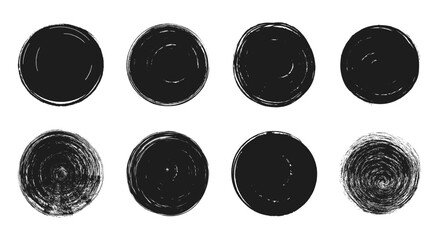 Brush stroke black circle with Japanese sun frame vector illustration.