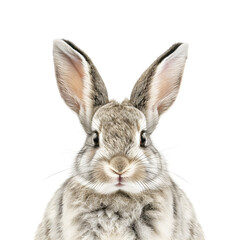 Obraz premium The funny rabbit is standing on its hind legs isolated on white background generate Ai 