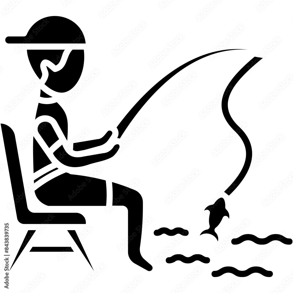 Poster fishing icon