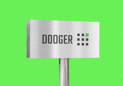 Logo Mockup Template Style Effect Wall Badge Sign Signboard Metal Text Brand Logotype Identity