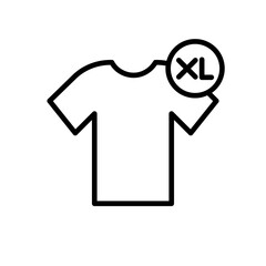 XL Shirt Size Icon for Apparel Sizing, Clothing Brands, and Fashion Retail Illustrations