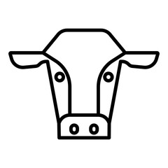 Cow Head Icon for Livestock Farming, Dairy Products, and Agricultural Themes Illustrations