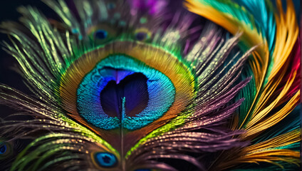 Obraz premium Beautiful peacock feathers background