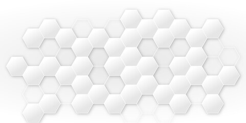 White Hexagonal Background. Luxury White Pattern. Vector Illustration. 3D Futuristic abstract honeycomb mosaic white background. geometric mesh cell texture. modern futuristic wallpaper.