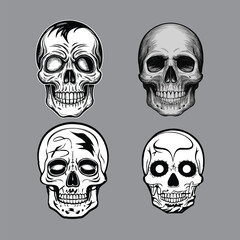  vector vintage human skull concept