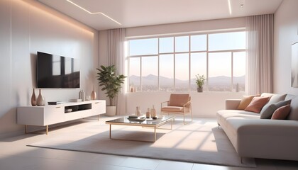 Fototapeta premium white and gold theme modern interior