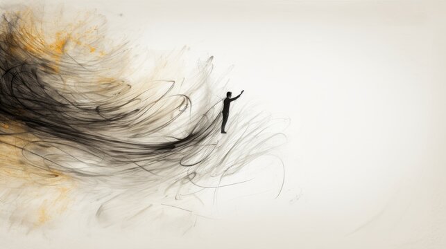 woman with hair in the wind art