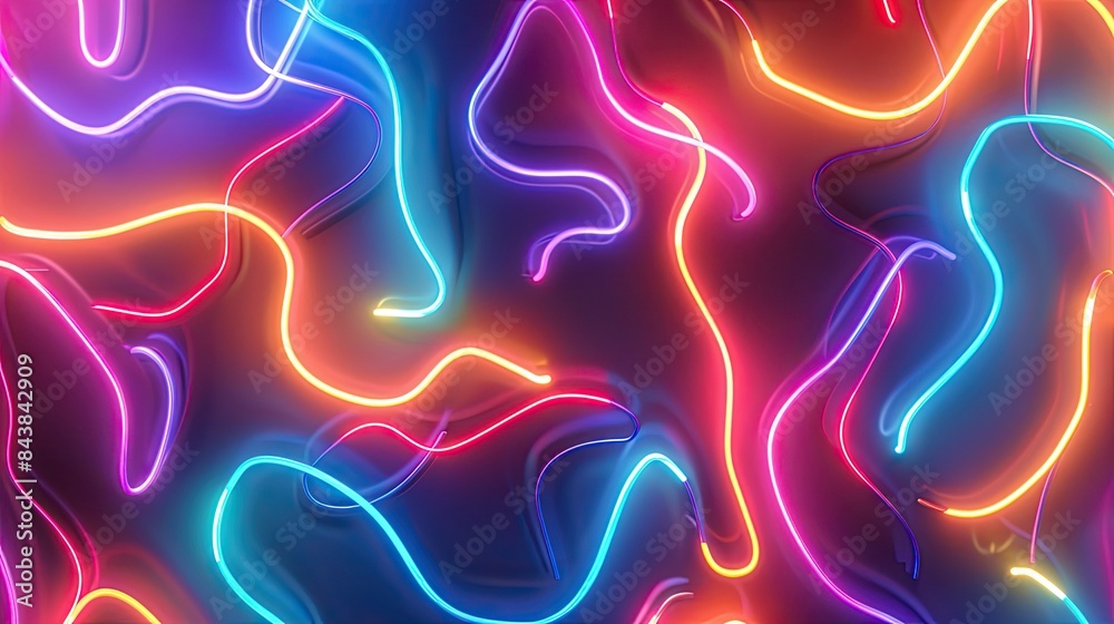 Wall mural abstract background of fun neon lights for a reggaeton game card  - Wall murals