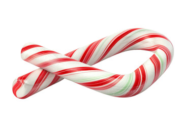 Fototapeta premium A red and white peppermint candy cane in the shape of a figure eight.