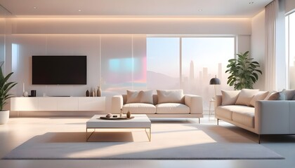 white and gold theme modern interior