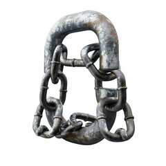 Obraz premium A rusty metal chain forms the shape of the letter 