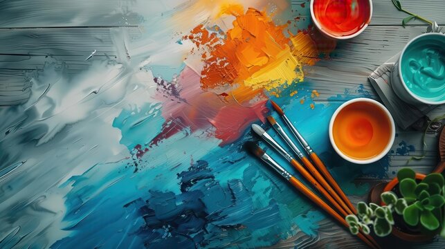 Freshstart minimalism tips flat design top view decluttered life water color Triadic Color Scheme