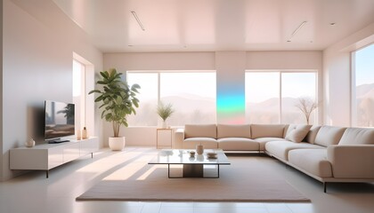 white and gold theme modern interior