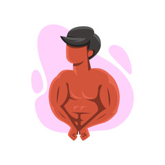 Vector man bodybuilder gymnast sportsman illustration design