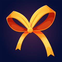 Ribbon bows for gifts. Ribbon bow design for decoration. Vector illustration of a cute bow