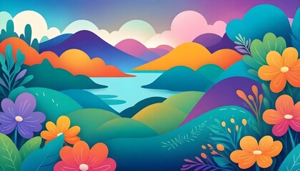 Natural Landscape Illustration