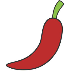 red chili icon cartoon illustration