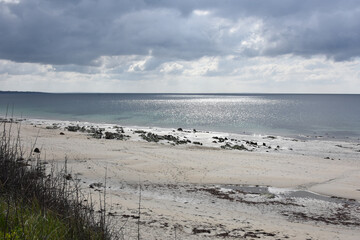 seaside in Brittany and view of the open sea