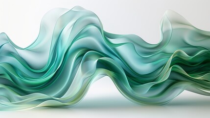 The image is a depiction of a flowing green ribbon