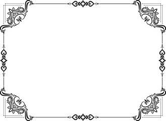 Retro vintage frame is an antique photo frame. Decorated with rolled flowers and dividers.