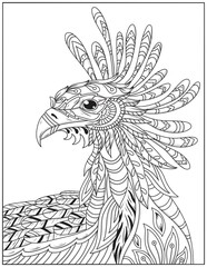 Fototapeta premium Animal Mandalas (Mindfulness) Coloring Pages ; Specially crafted with flowing illustrations and beautiful mandala patterns . Ideal for art therapy and cultivating meditative mindfulness