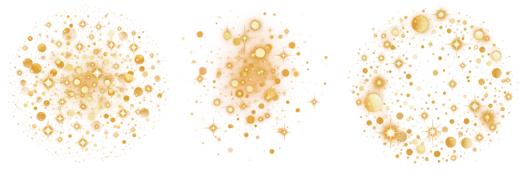 Gold splash confetti glitter shiny sparking, golden glittering isolated transparent background