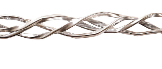 Abstract silver metallic braid pattern.