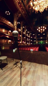 A Grand Symphony in a Majestic Hall, Illuminated by an Elegant Chandelier