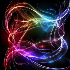Obraz premium abstract dark background with flowing colouful wave