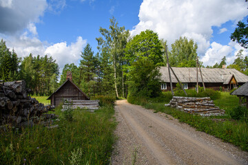 Rural house with gravel road in Estonia