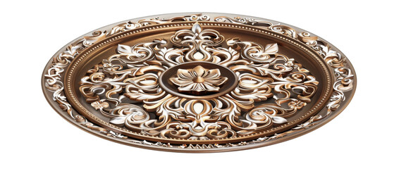 Obraz premium Ornate oval ceiling medallion with intricate floral design.
