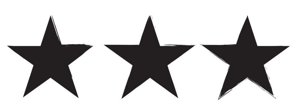 Retro abstract illustration with star brush. Black star brush in trendy style. Vector illustration. stock image.