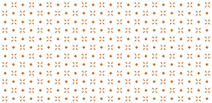 Golden vector seamless pattern with small diamond shapes, floral silhouettes. Simple texture.	