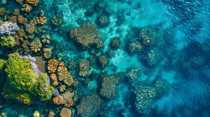 Coastline with vibrant coral reefs picture